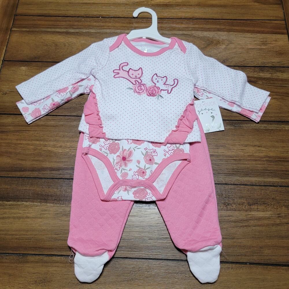 3 Pc Duck Duck Goose Shirt, Pants & Body Suit -Size 3-6M NWT